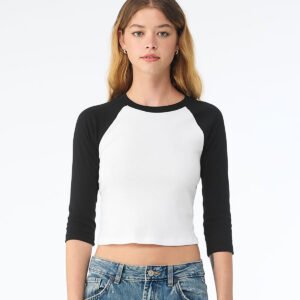 Women’s micro rib 3/4 raglan baby t-shirt