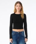 Women’s micro rib long sleeve baby t-shirt