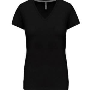 Ladies' short-sleeved V-neck T-shirt