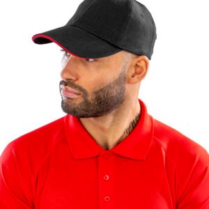 Brushed coton printers/embroiderers cap with sandwich peak