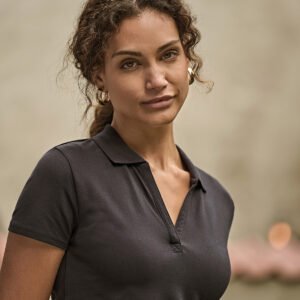 Women’s luxury stretch v-neck polo (1409)