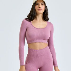 Women’s TriDri® ribbed seamless '3D Fit' crop top